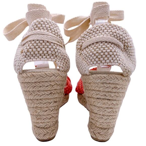 Pinaz Open Toe Cross Strap Wrap Tie Raffia Espadrilles Wedge Sandal Multicolor - Picture 5 of 9